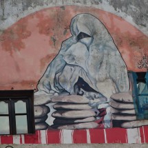 Another nice mural in Larache - woman baking traditional bred